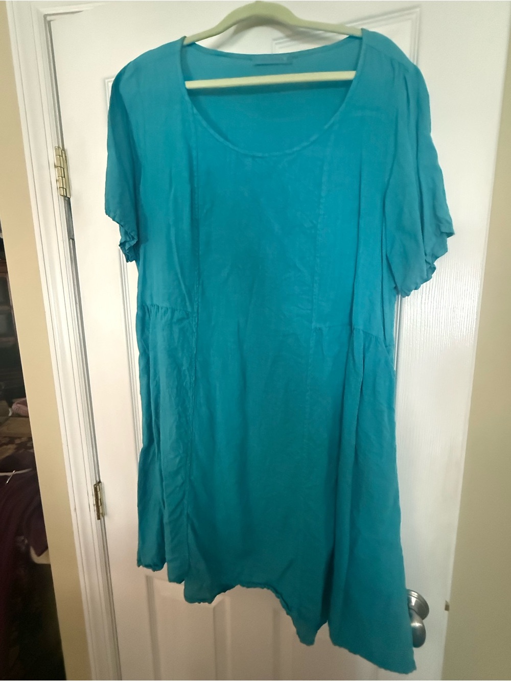 cut loose Teal Scoop Neck Tunic
